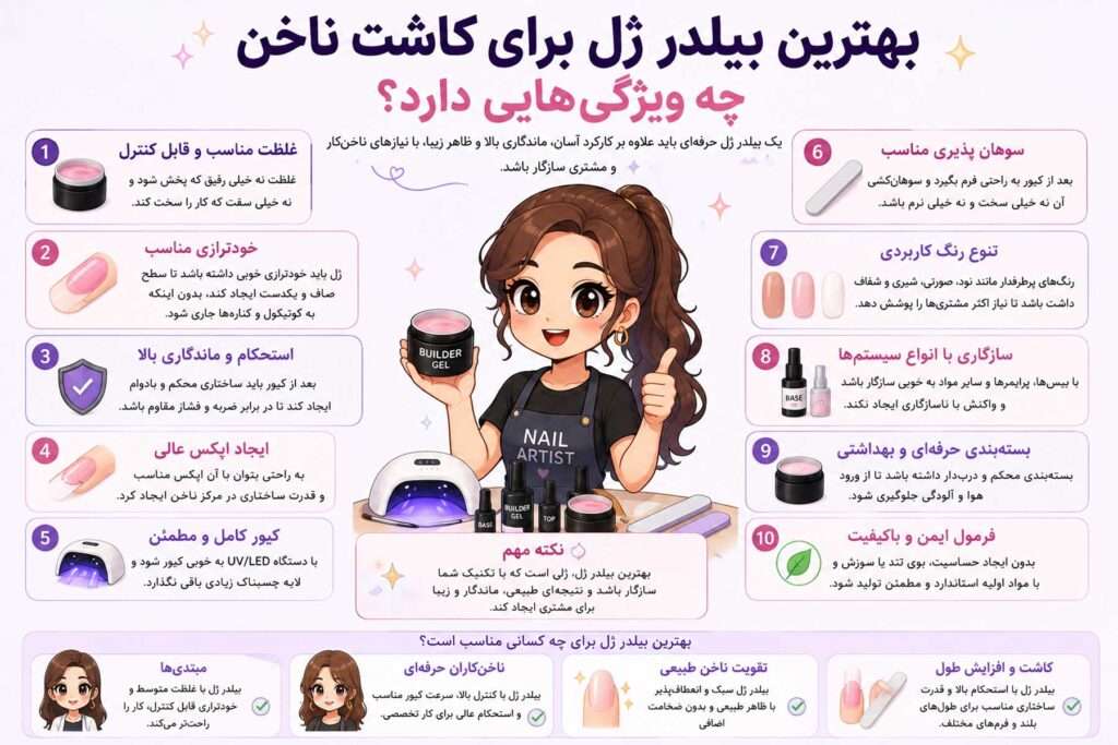 بهترین بیلدر ژل برای کاشت ناخن چه ویژگی‌هایی دارد؟