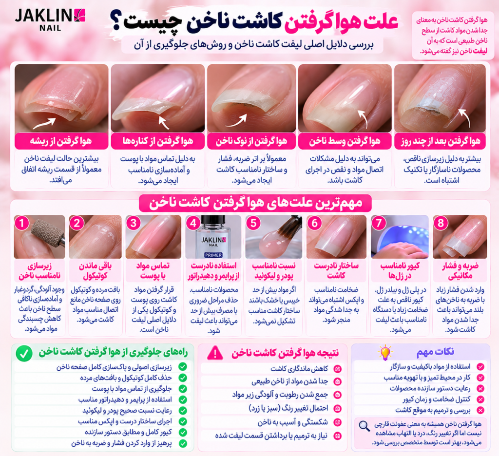 علت هوا گرفتن کاشت ناخن