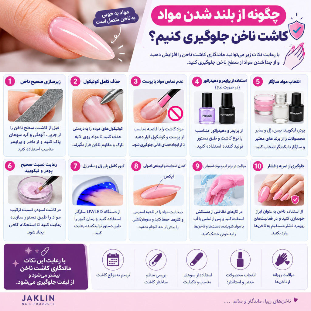 چگونه از بلند شدن مواد کاشت ناخن جلوگیری کنیم