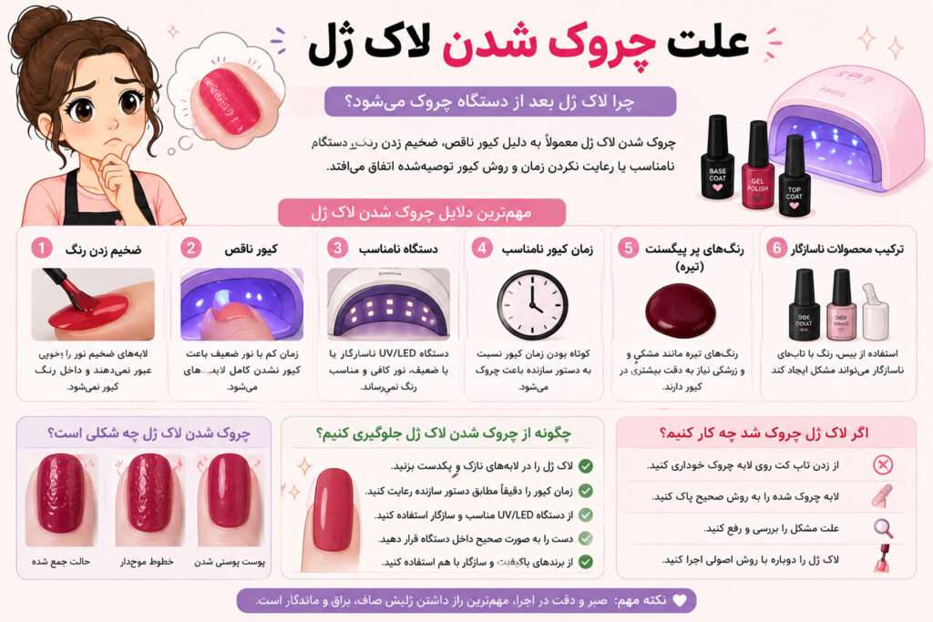 علت چروک شدن لاک ژل